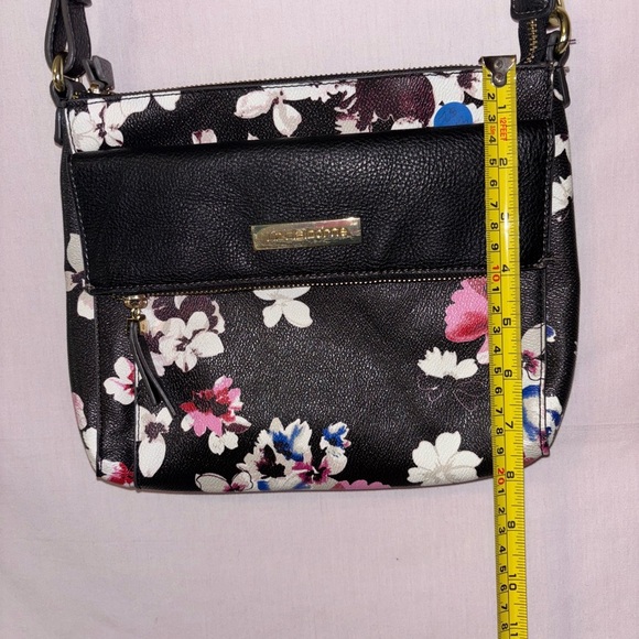 Liz Claiborne Black Floral Crossbody Bag - Picture 1 of 11